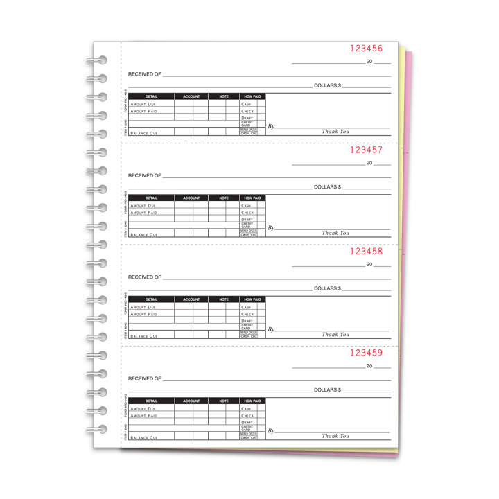 CASH RECEIPT BOOK-NON CUSTOM-3 PART