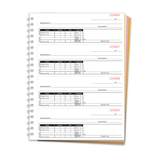 CASH RECEIPT BOOK-NON CUSTOM-4 PART