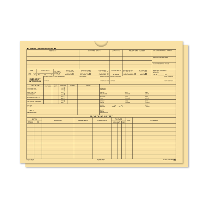 EMPLOYEE FILE JACKET