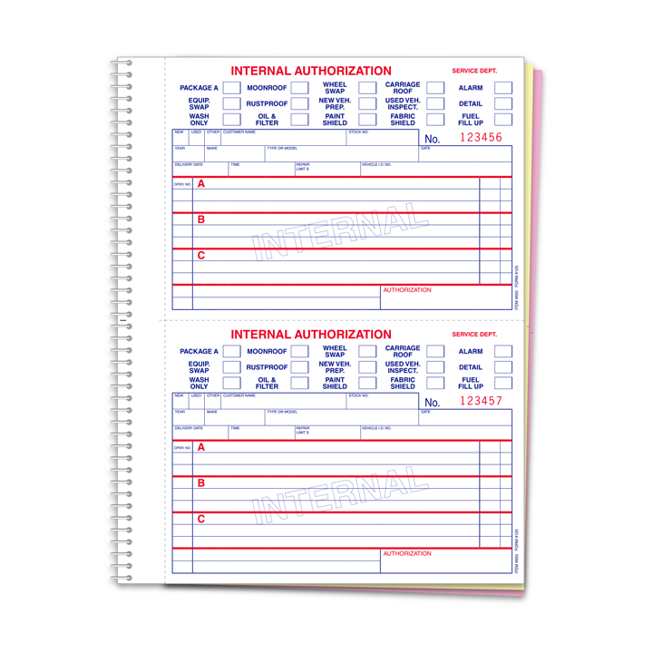 INTERNAL AUTHORIZATION BOOK