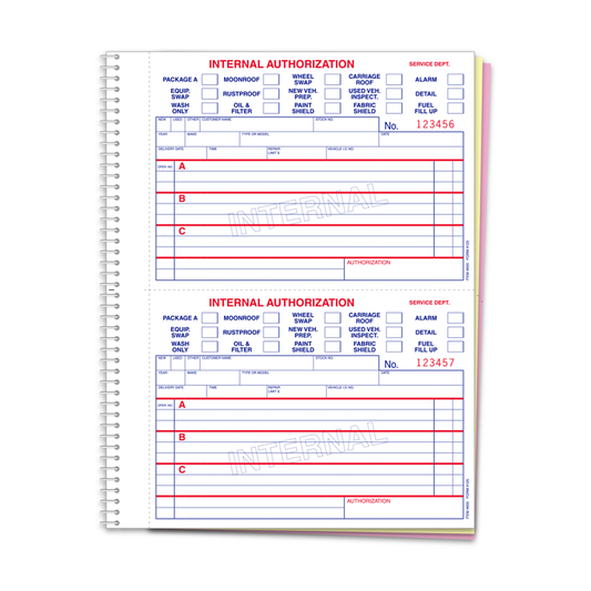 INTERNAL AUTHORIZATION BOOK