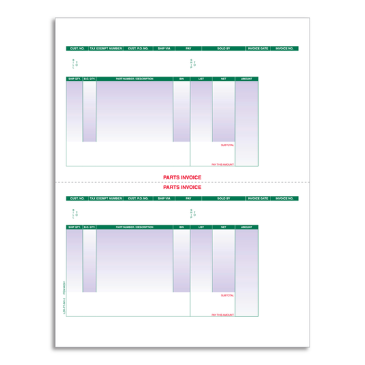 LASER PART INVOICE-PERFORATED