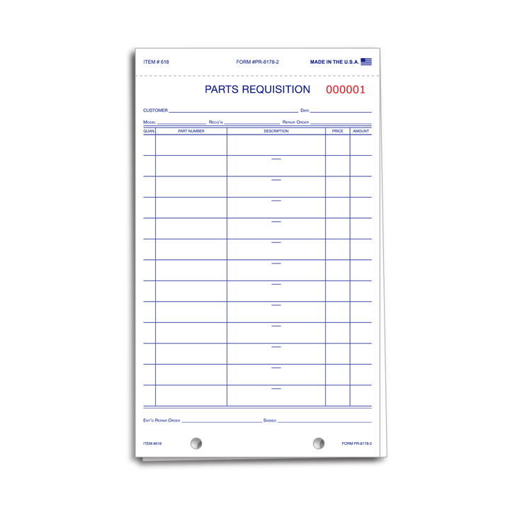 PARTS REQUISITION FORM-2 PART