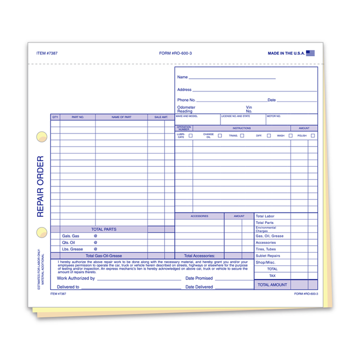 REPAIR ORDER