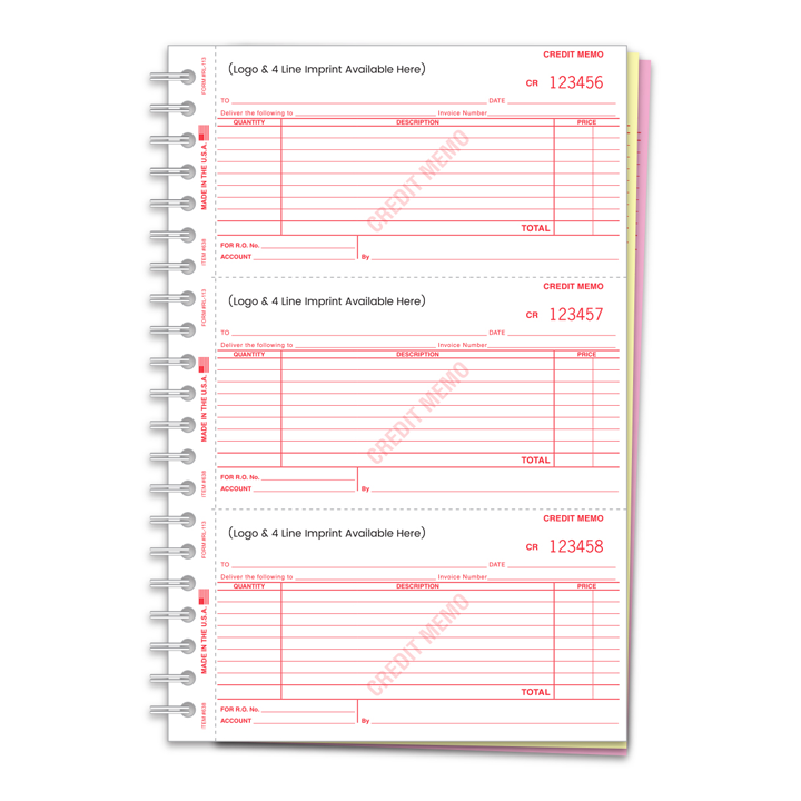 CREDIT MEMO BOOK-CUSTOM