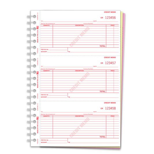 CREDIT MEMO BOOK-NON CUSTOM