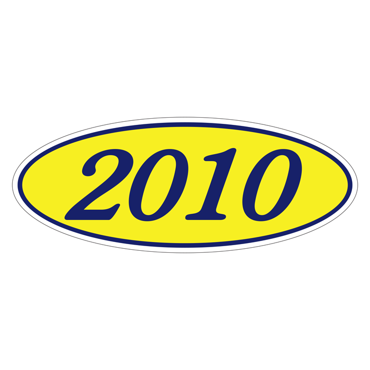 YEAR OVAL WINDOW STICKER (BLUE & YELLOW)