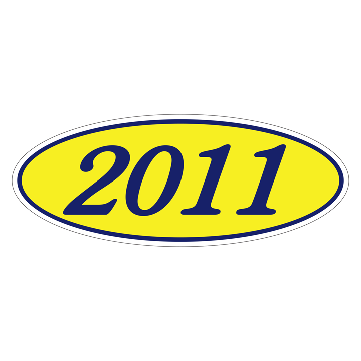 YEAR OVAL WINDOW STICKER (BLUE & YELLOW)