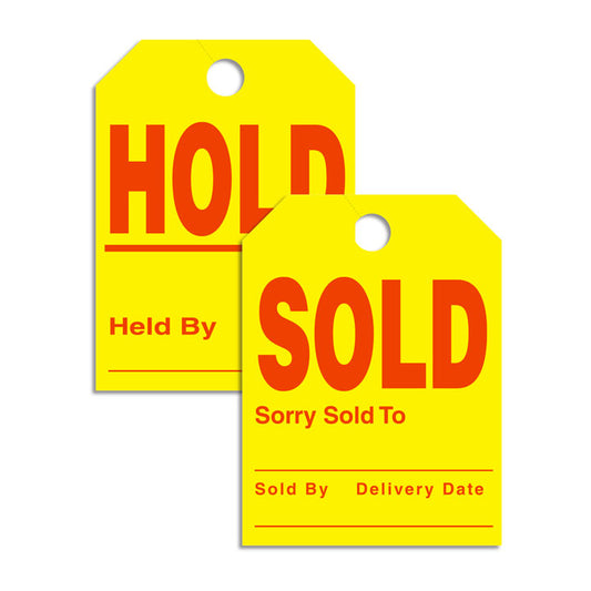 MIRROR HANGER SOLD/HOLD TAGS 8.5" X 11.5"