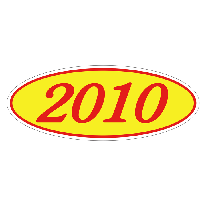 YEAR OVAL WINDOW STICKER (RED & YELLOW)