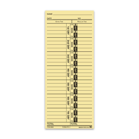TIME CLOCK CARDS - TC-1