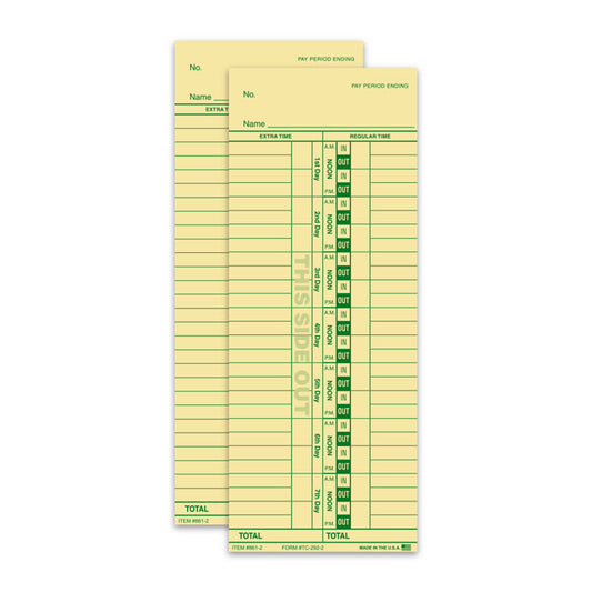 TIME CLOCK CARDS - TC-292 - 2 SIDED