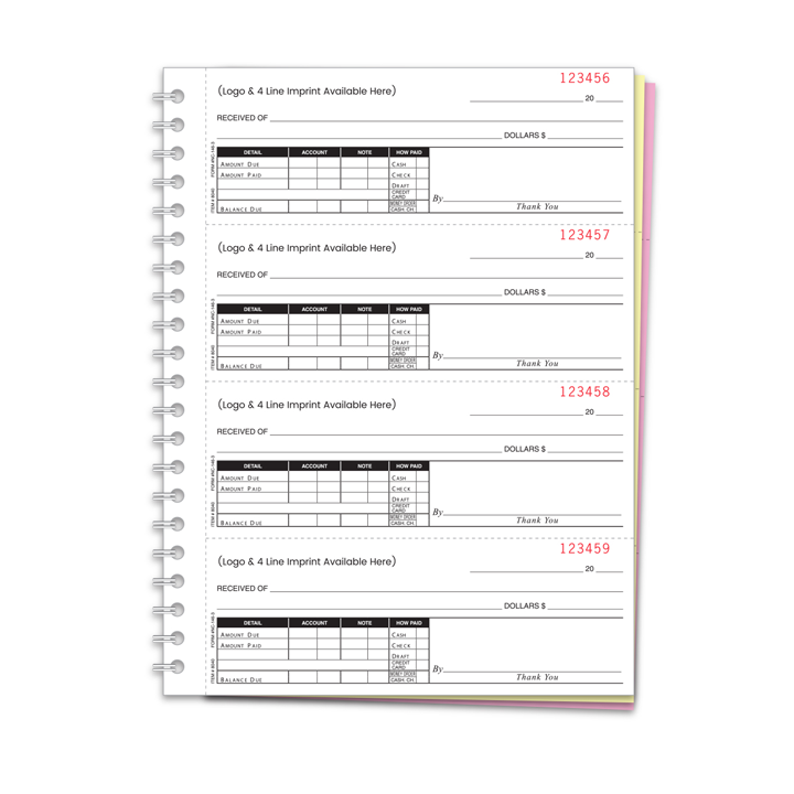 CASH RECEIPT BOOK-CUSTOM-3 PART