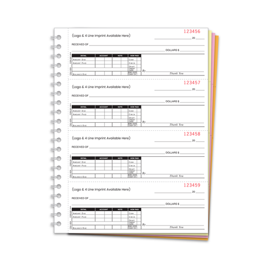 CASH RECEIPT BOOK -CUSTOM-4 PART