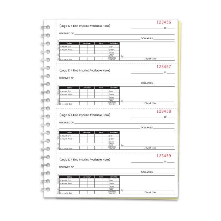 CASH RECEIPT BOOK-CUSTOM-2 PART