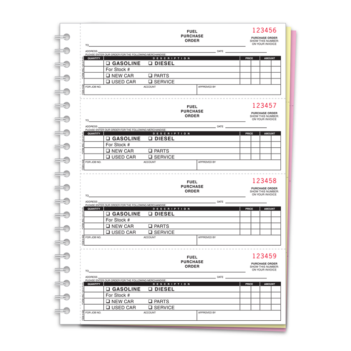 FUEL PURCHASE ORDER BOOK-NON CUSTOM