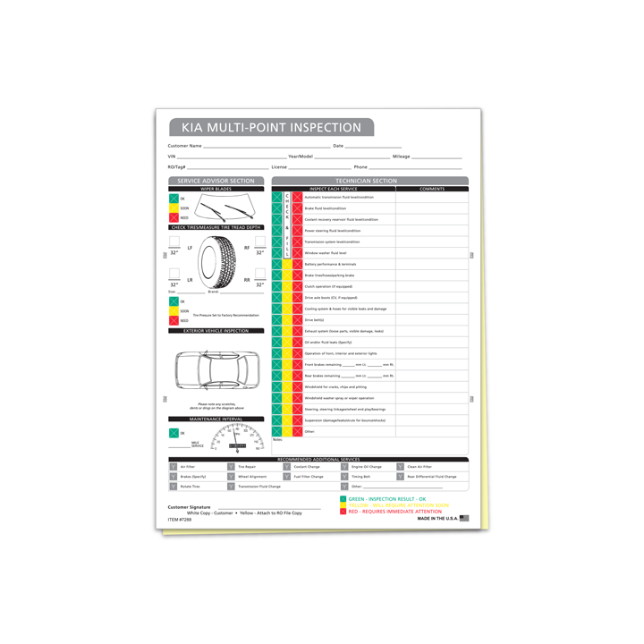 KIA MULTI-POINT VEHICLE CHECKUP - 2 PART