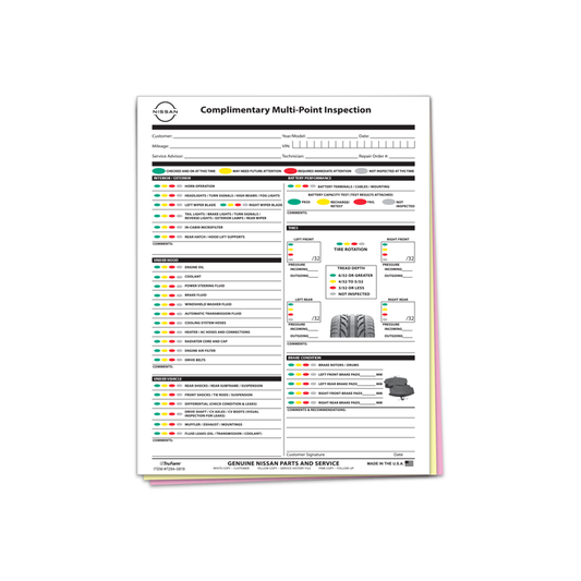 NISSAN MULTI-POINT VEHICLE CHECKUP - 3 PART