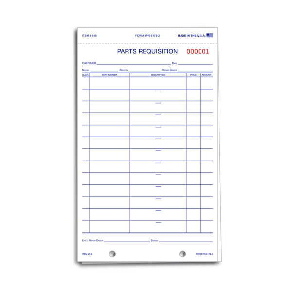 PARTS REQUISITION FORM-2 PART – SNYADS Services