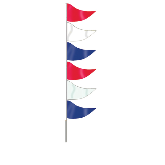 GROUND PENNANTS- R/W/B W/POLES