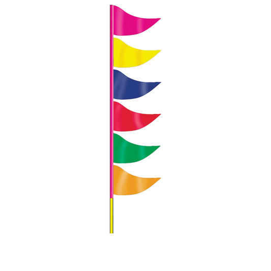 GROUND PENNANTS- MULTI COLOR W/POLES - PLASTICLOTH