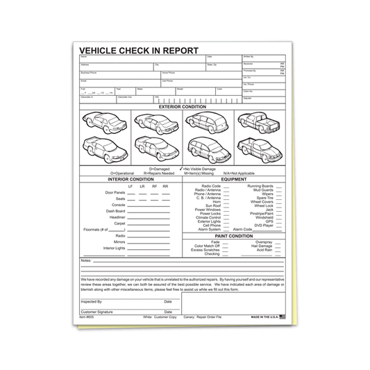 VEHICLE CHECK IN REPORT