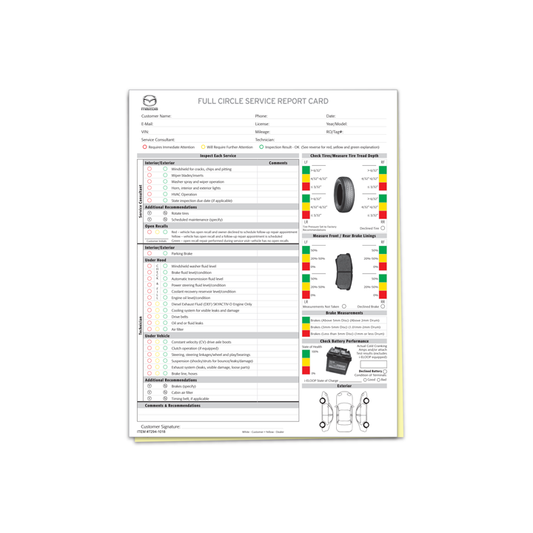 MAZDA MULTI-POINT VEHICLE CHECKUP - 2 PART