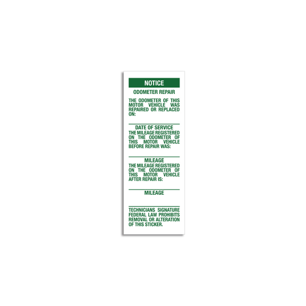 ODOMETER REPAIR LABELS – SNYADS Services