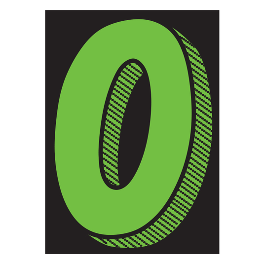 7-1/2" FLUORESCENT GREEN & BLACK NUMBERS