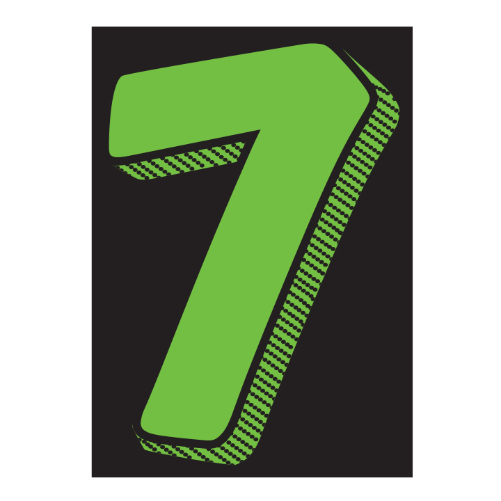 7-1/2" FLUORESCENT GREEN & BLACK NUMBERS