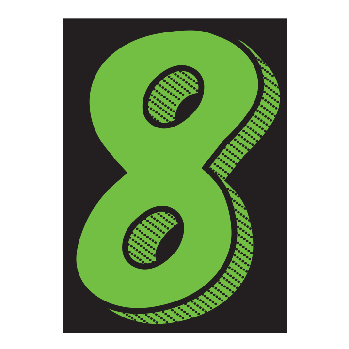 7-1/2" FLUORESCENT GREEN & BLACK NUMBERS