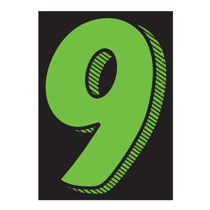 7-1/2" FLUORESCENT GREEN & BLACK NUMBERS