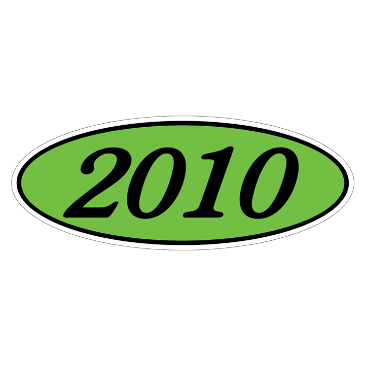 YEAR OVAL WINDOW STICKER (GREEN & BLACK)