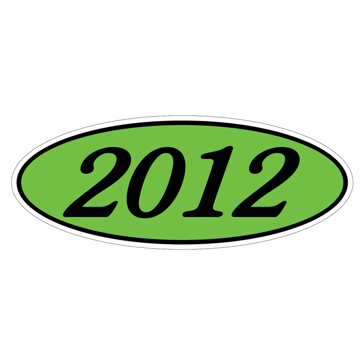 YEAR OVAL WINDOW STICKER (GREEN & BLACK)