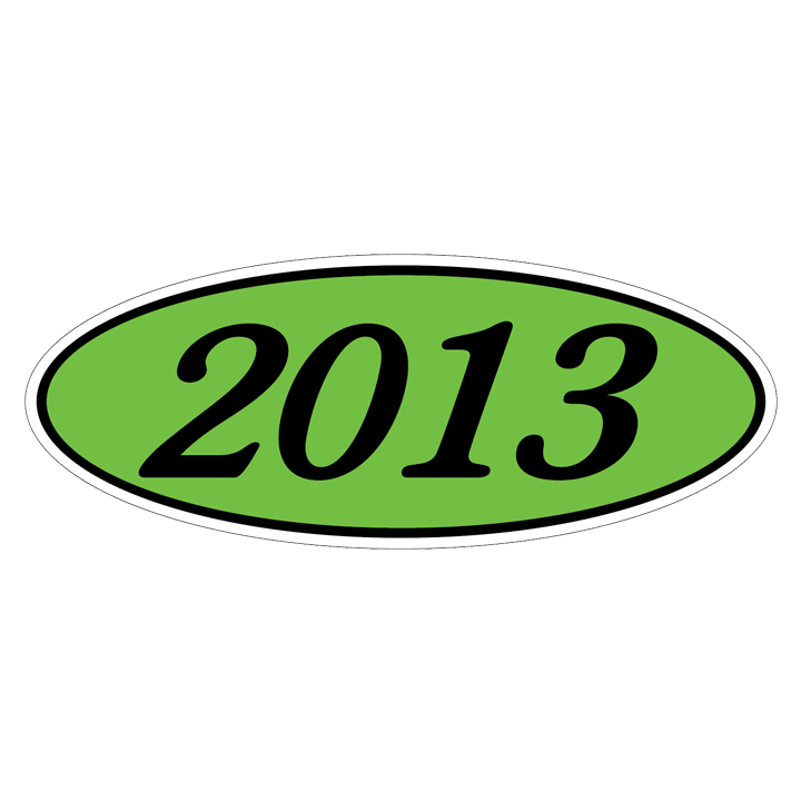 YEAR OVAL WINDOW STICKER (GREEN & BLACK)