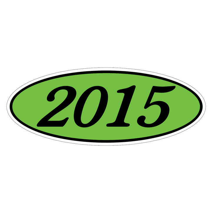 YEAR OVAL WINDOW STICKER (GREEN & BLACK)