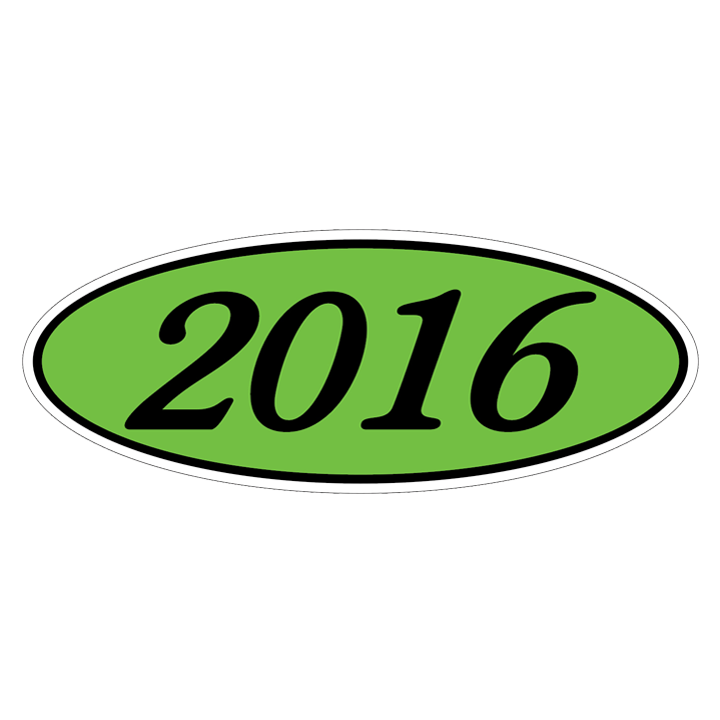 YEAR OVAL WINDOW STICKER (GREEN & BLACK)