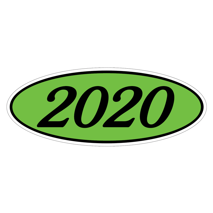 YEAR OVAL WINDOW STICKER (GREEN & BLACK)