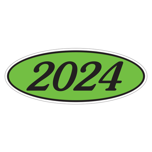 YEAR OVAL WINDOW STICKER (GREEN & BLACK)