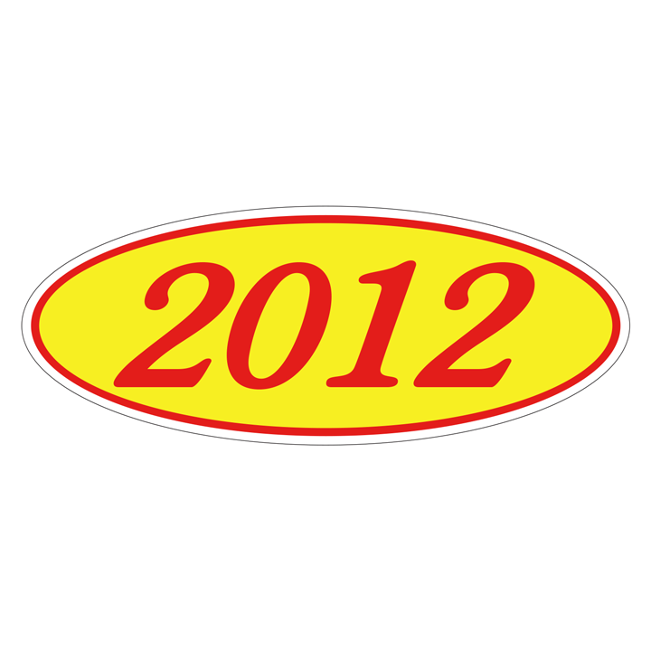 YEAR OVAL WINDOW STICKER (RED & YELLOW)