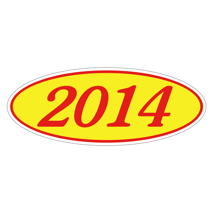 YEAR OVAL WINDOW STICKER (RED & YELLOW)